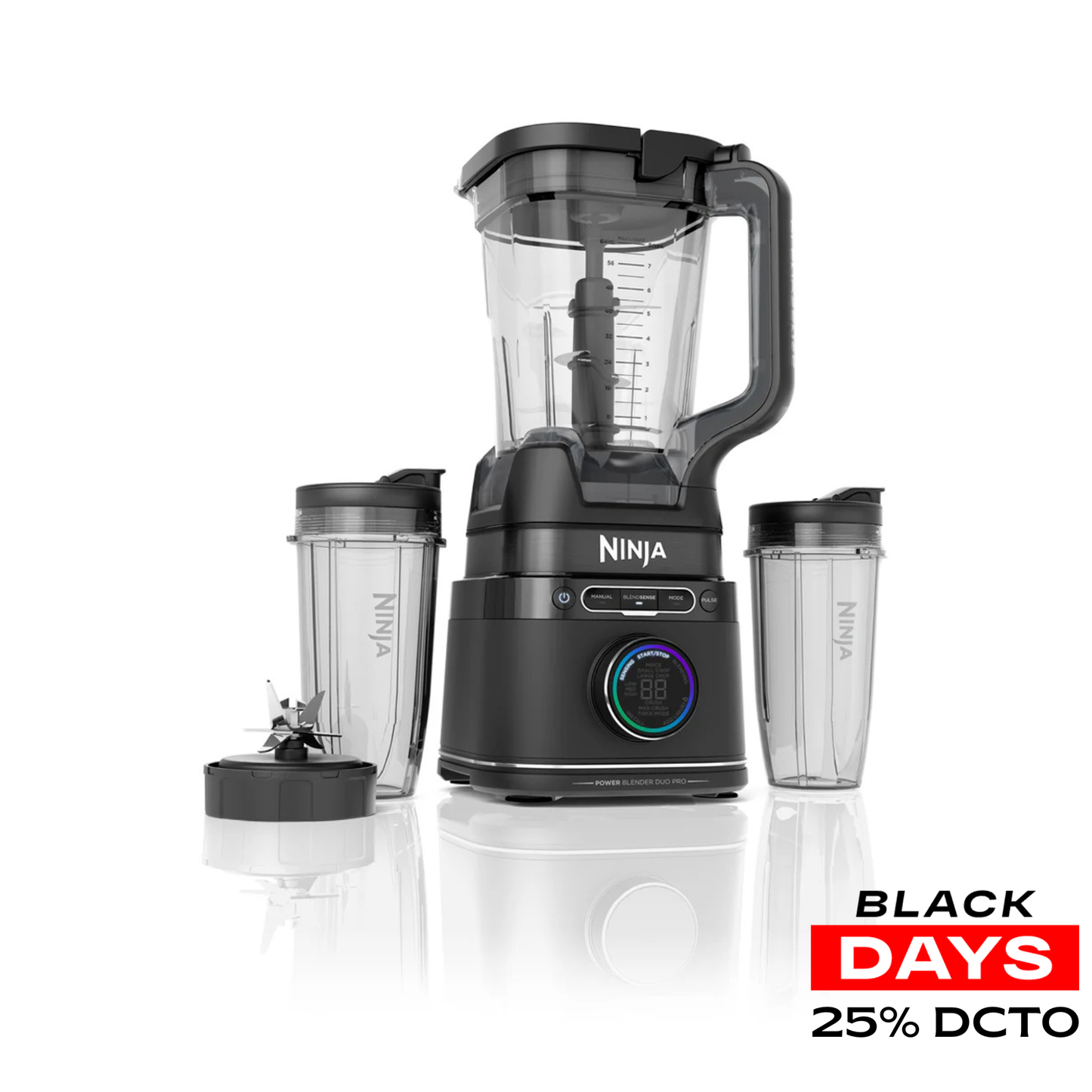 Licuadora Inteligente Ninja Detect Power Pro 2 Vasos 10 Velocidades TB301