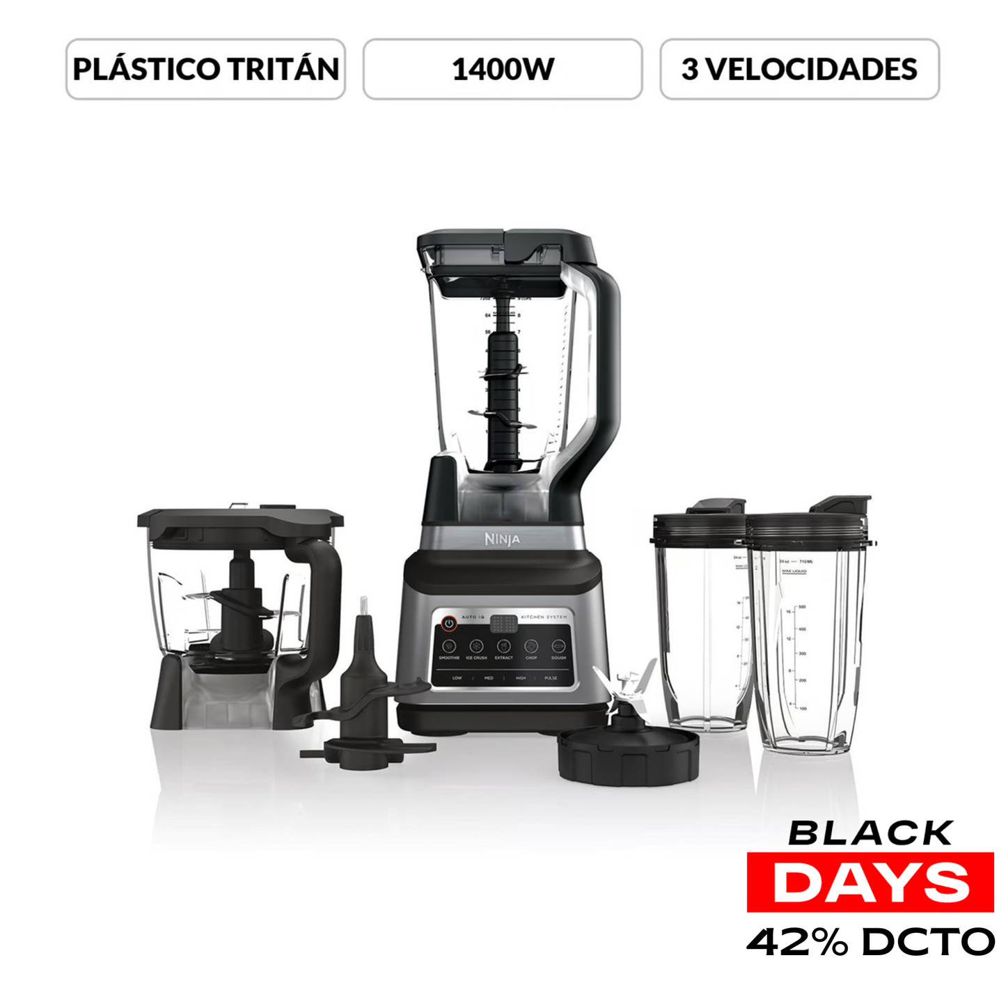 Licuadora Profesional Ninja Con Procesador De Alimentos BN801